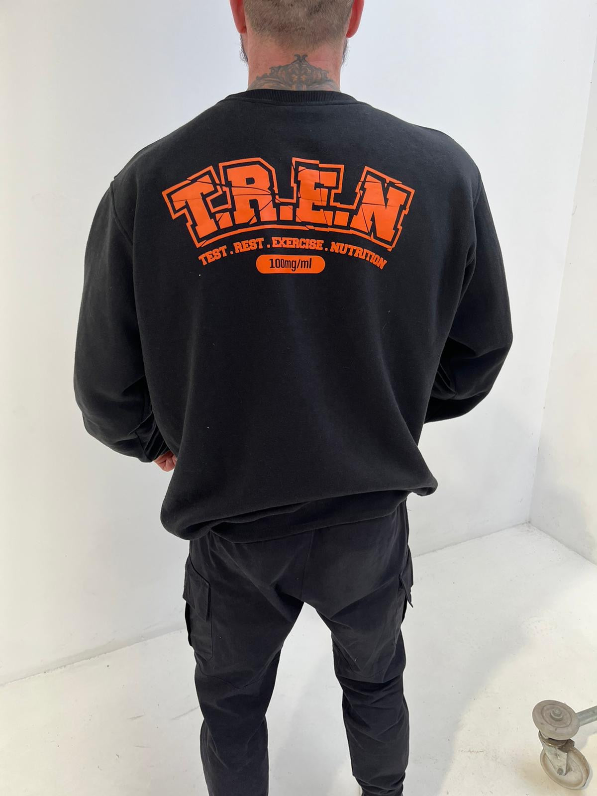 TREN: Limited Edition Midnight Black and Flame Orange Jumper